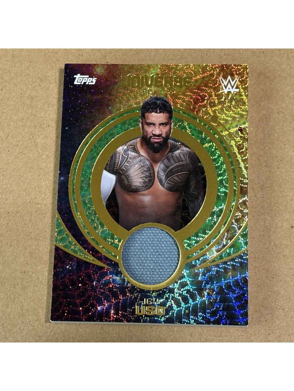 2025 Topps Universe WWE Jey Uso #UNR-JEU Universe Relics #/199